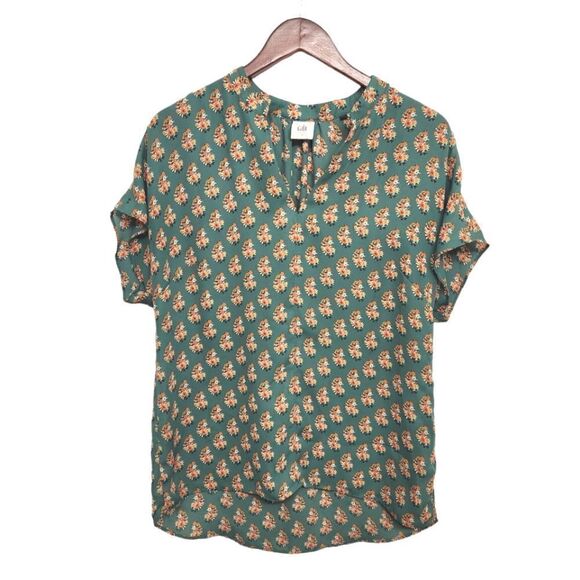 CAbi - Stevie Green Floral Bouquet Blouse #3252 Small - Picture 3 of 5